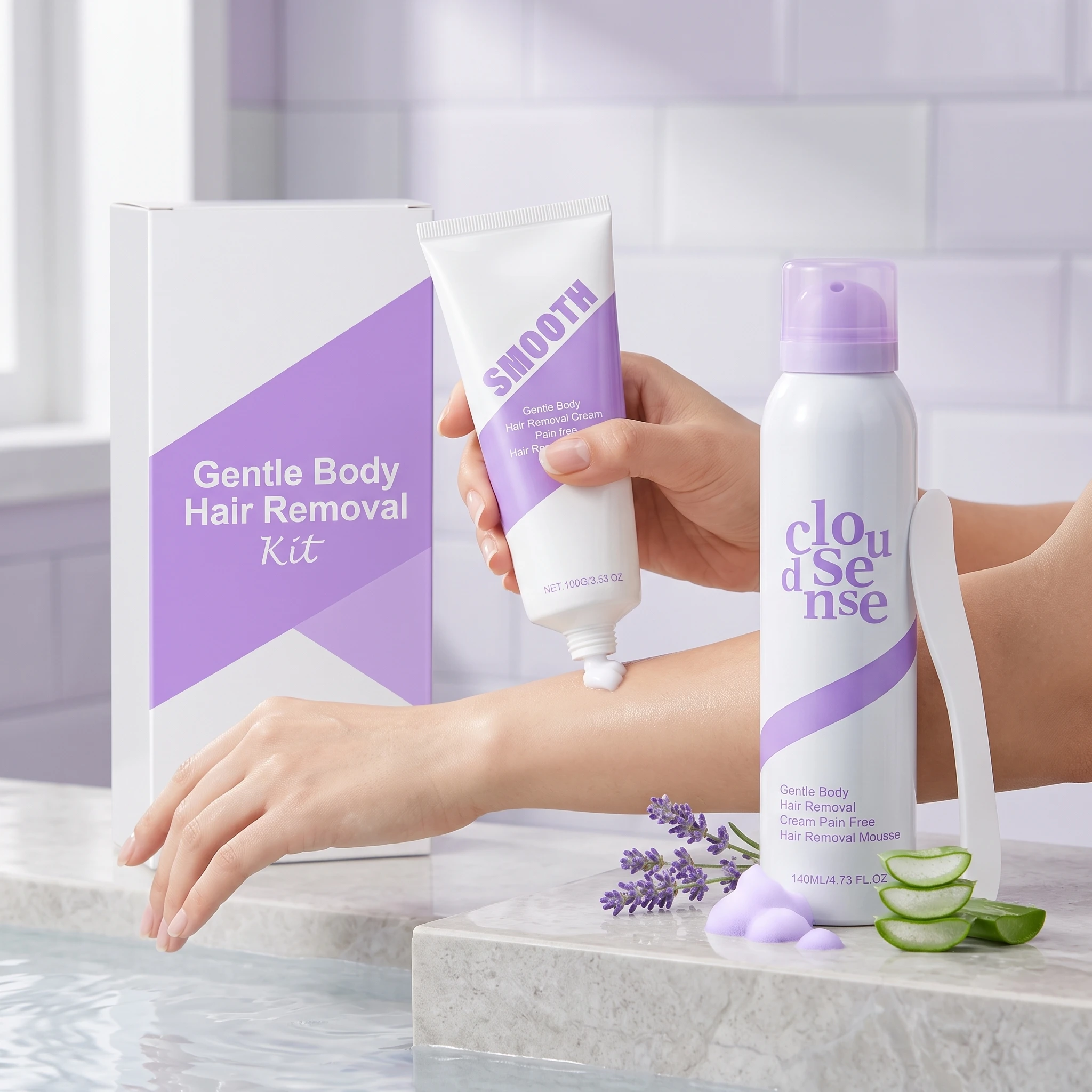 Gentle Hair Removal Cream Set Moisturizing Skin Improve Smoothness Soothing Discomfort Nourishing Pores Refreshing Pore Shrink Calming Hair Removal Set