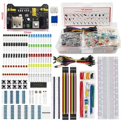 Electronic Components Beginner Kit 830 Hole-Breadboard Kit for arduino UNO R3 Component Pack Electrolytic Capacitor Resistor LED