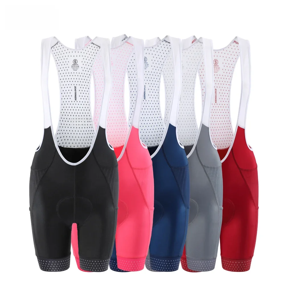 AliExpress KEMALOCE Cycling Bib Shorts Black&Blue&Red Female Gel Paded Reflective Biker Shorts Women Cycling