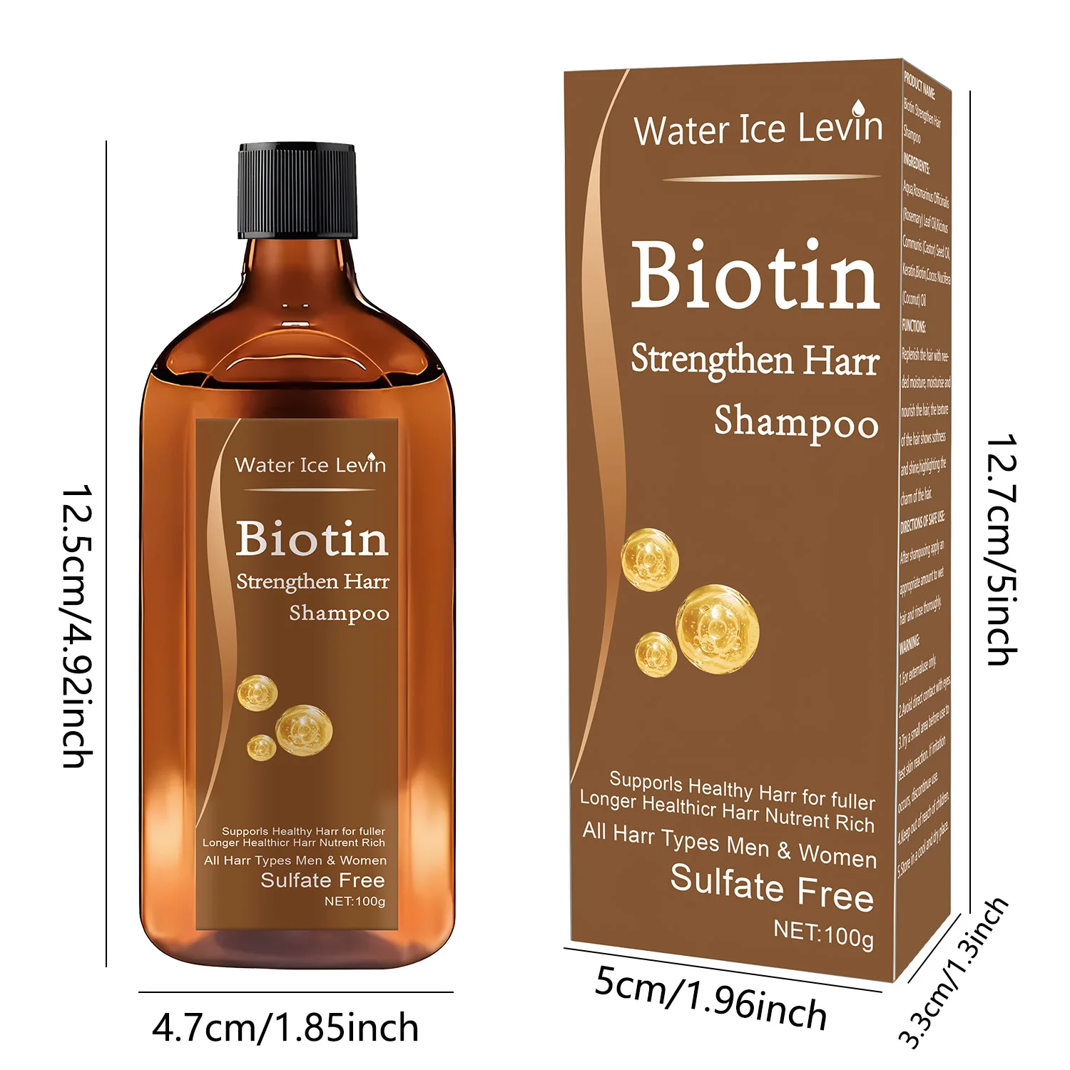 Biotin Hair Growth Shampoo for Men & Women Anti-Hair Loss Treatment Rapid Thinning Hair Thickening Re-Oil Beauty Health Care