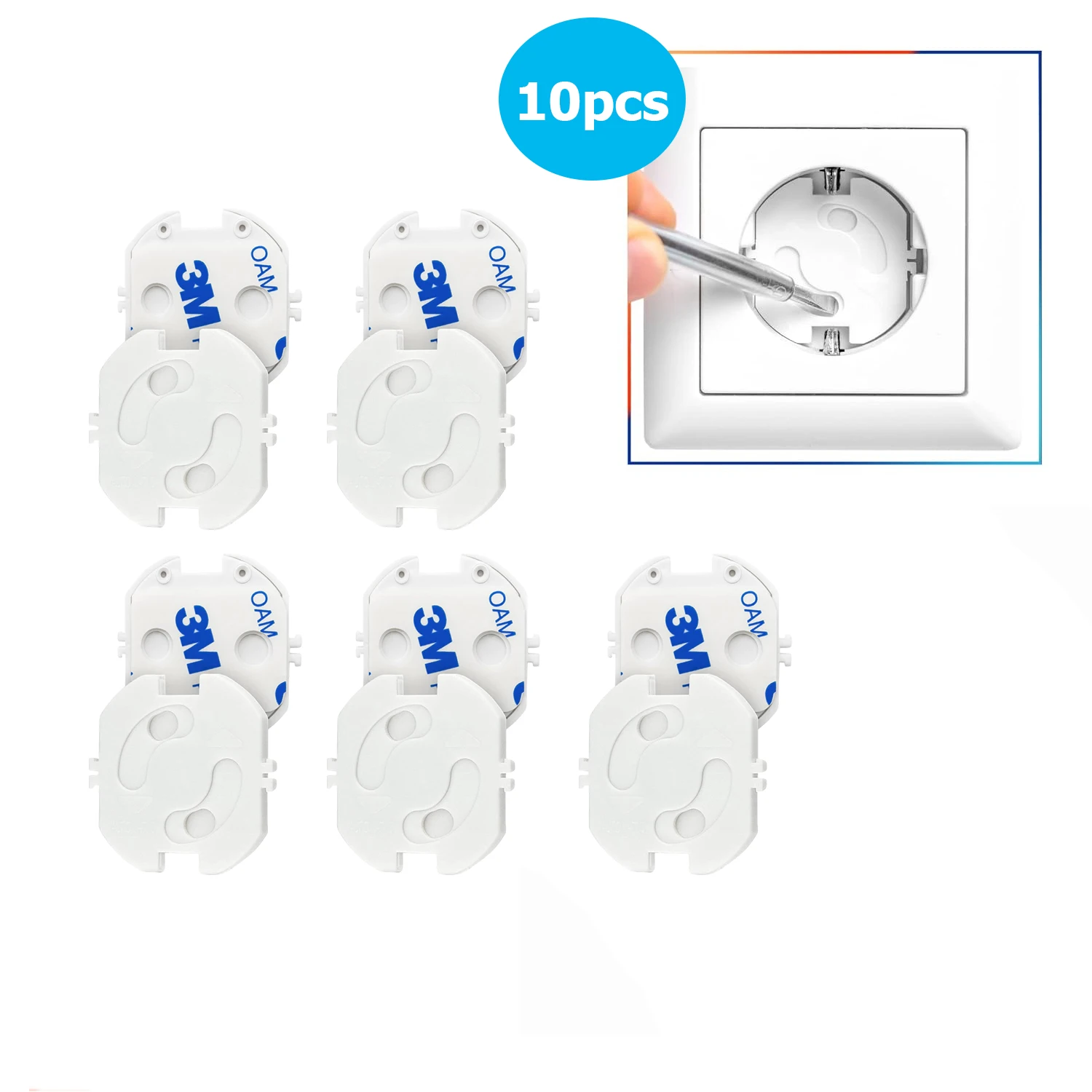 

10 шт., розетка европейского стандарта, электрическая розетка для маленьких детей, защита от поражения электрическим током, защитная крышка