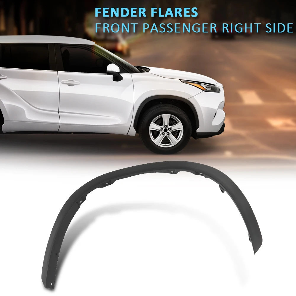 

Fender Flares Front Right Side Fit for Toyota Highlander 2020-2022 750850E040 Black Strong Durable Sturdy Car Exterior Accessories