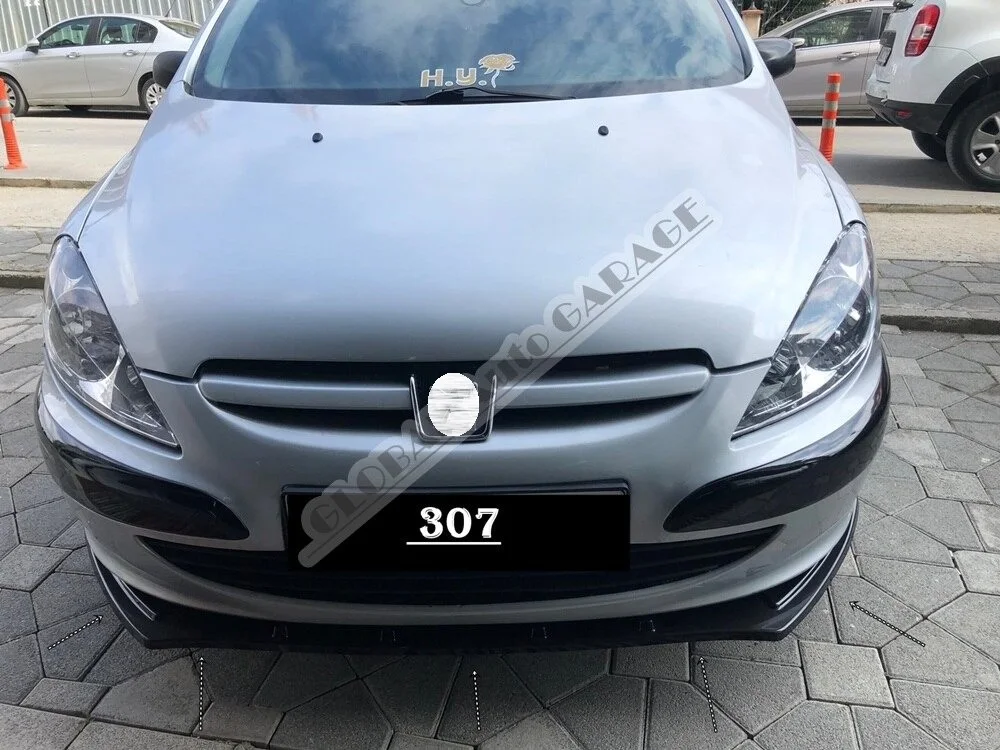 For Peugeot 307 Front Bumper Attachment Lip 2000-2007 Piano Glossy Black Splitter Diffuser Universal Spoiler Bumper