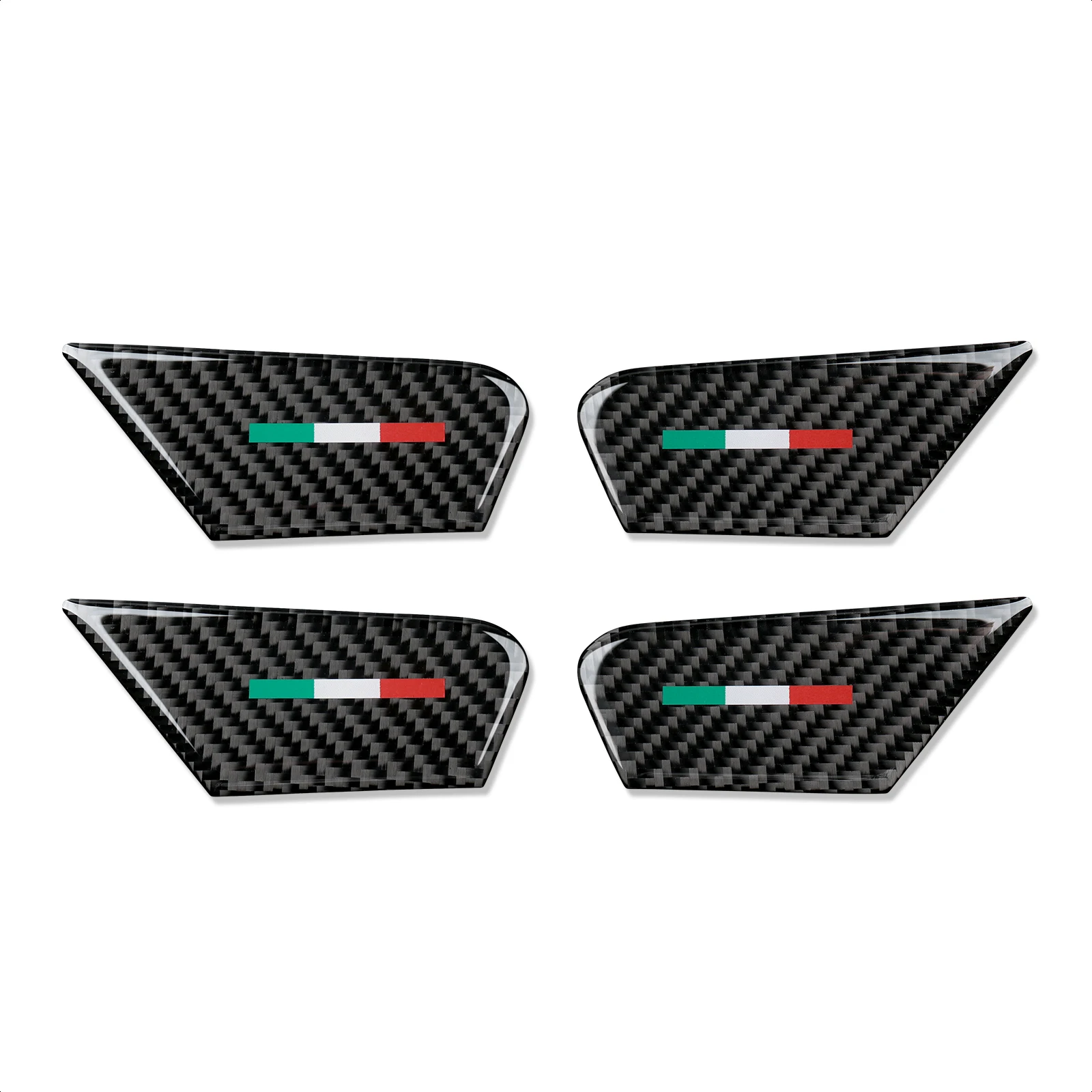 Carbon Fiber Car Inner Door Bowl Cover Trim Car Styling for Alfa Romeo Giulia 952 Stelvio 949 2017 -2021 Car Accessories