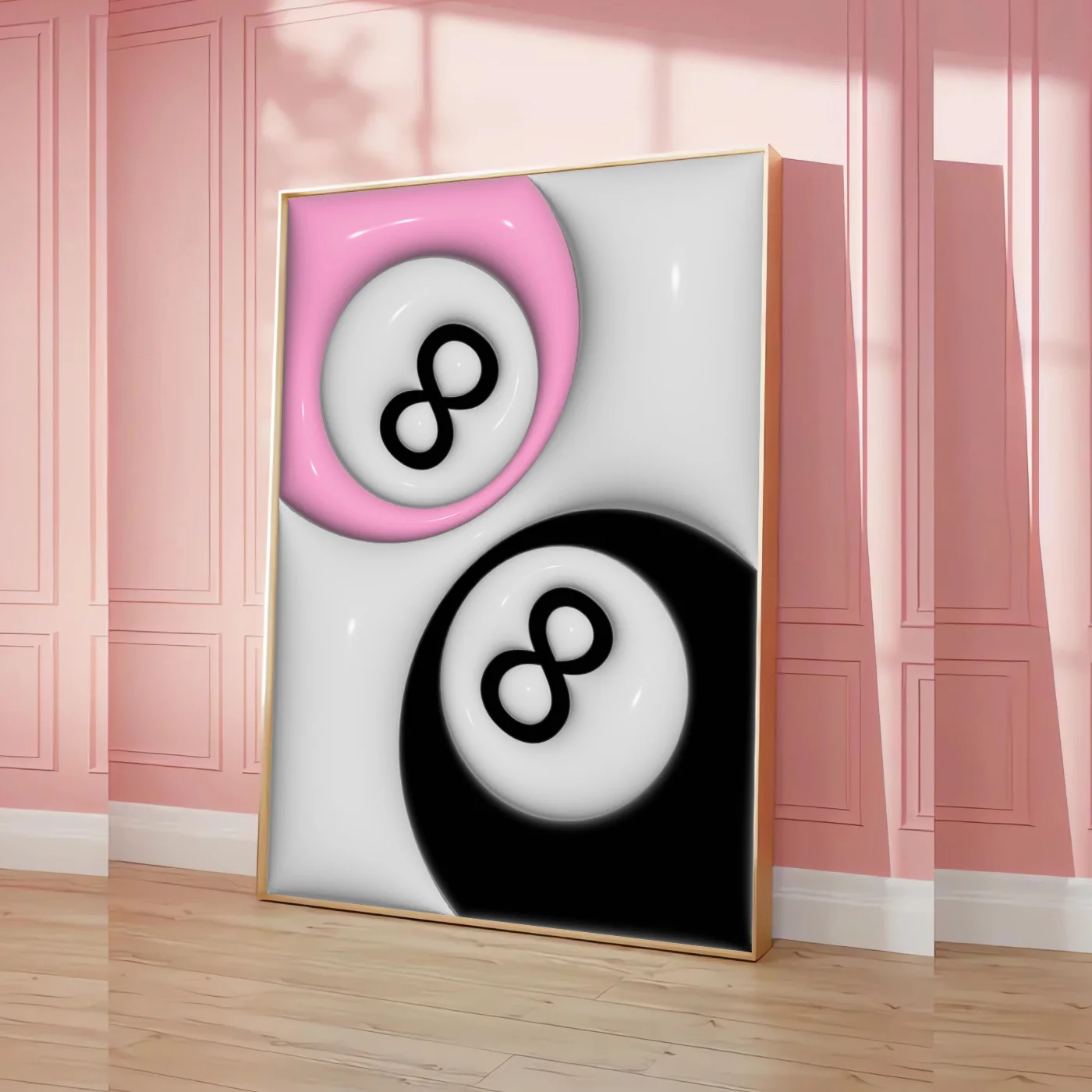 1pc Number 8 Pool Ball Preppy Art Trendy Poster Y2K Retro Aesthetic Canvas Painting Print Funky Wall Picture Gift for Couples