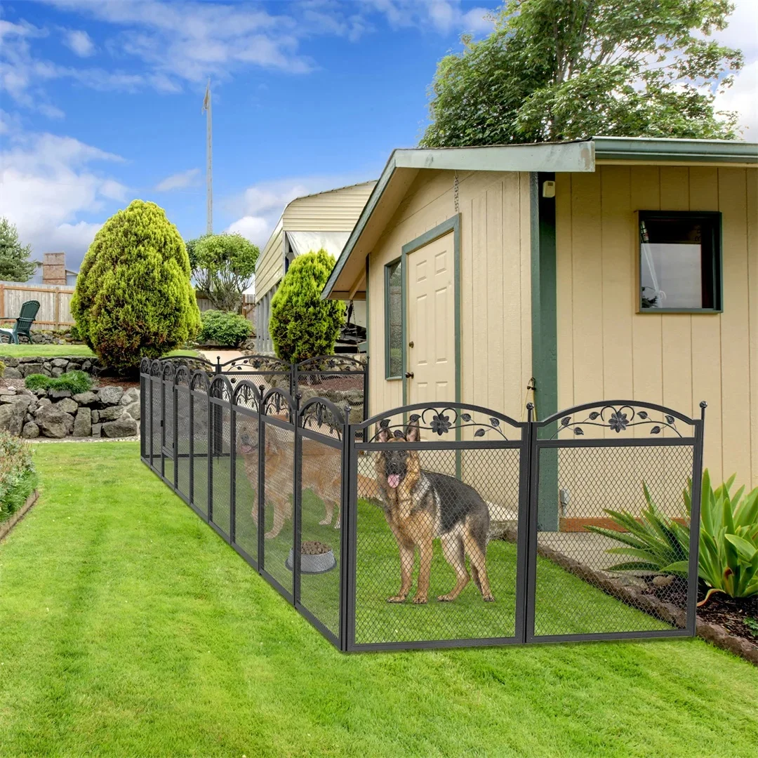 8 Panels DIY Hoch leistungs Hund Laufs tall Stift Outdoor Indoor Hund Welpen Metallzaun mit wasserdichten Fruchtbarkeit Pad für Well ping,Training