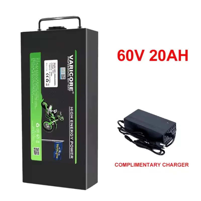 VariCore 60V 20ah 30ah 16 strings Waterdichte lithiumbatterij 18650 CELL 500w-2400W Ingebouwde BMS-bescherming