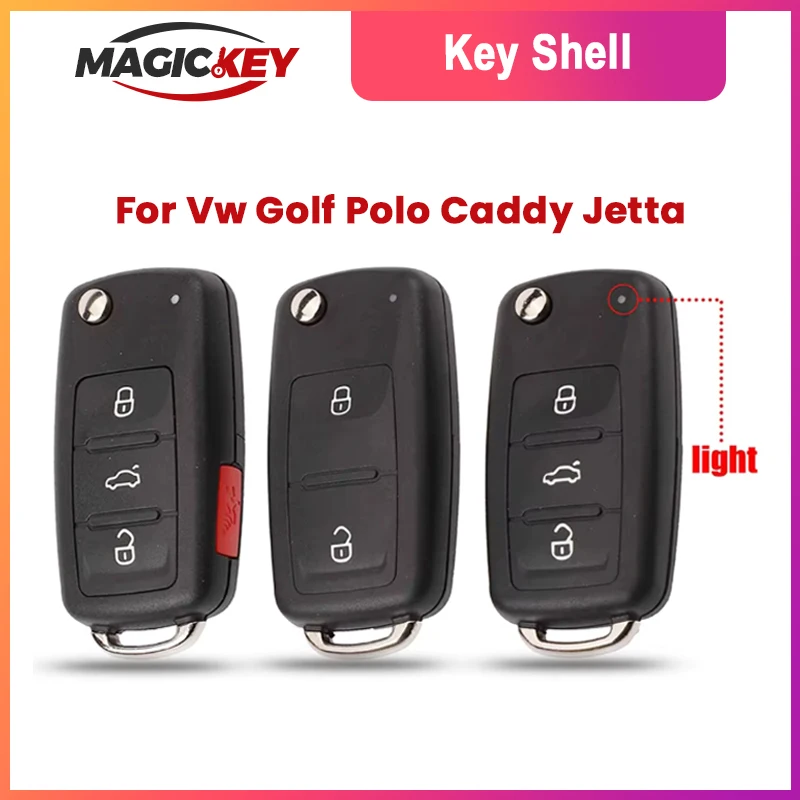 

MAGICKEY 2/3/4 Buttons Folding Car Remote Key Flip Key Shell For Volkswagen VW Polo Passat B5 Tiguan Golf Seat Skoda Auto Key