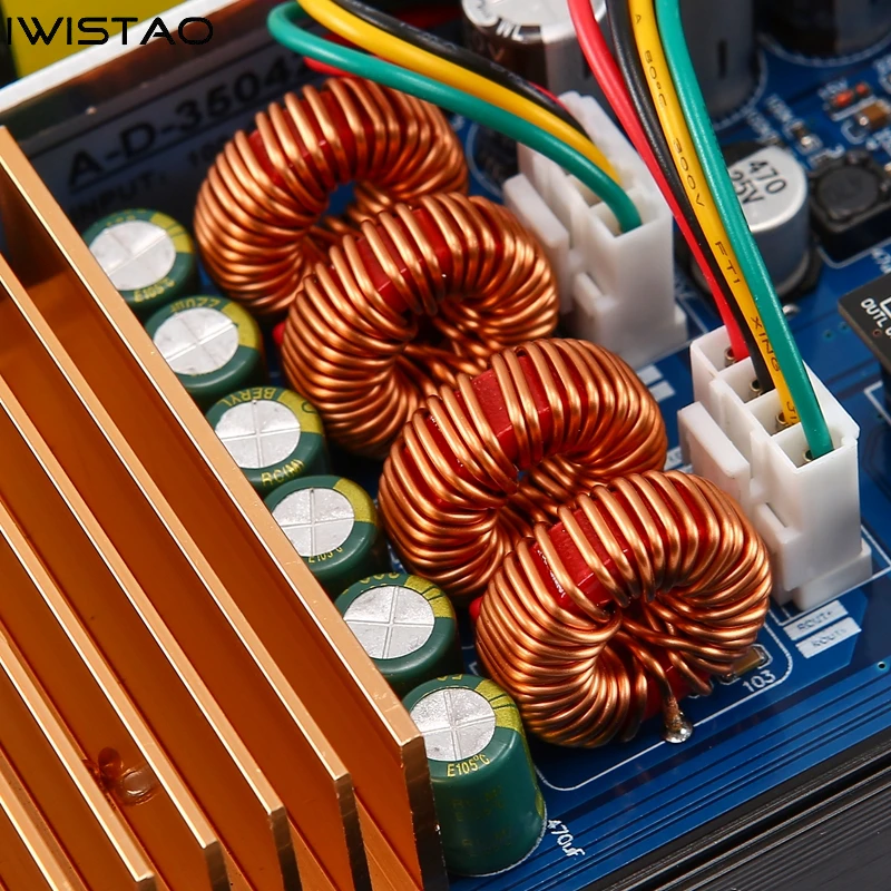 IWISTAO цифровой 2.1 усилитель мощности TPA3255 Класс D QCC3034 Bluetooth 5,0 120 Вт * 2 + 240 Вт переменного тока 110 ~ 240 В черный