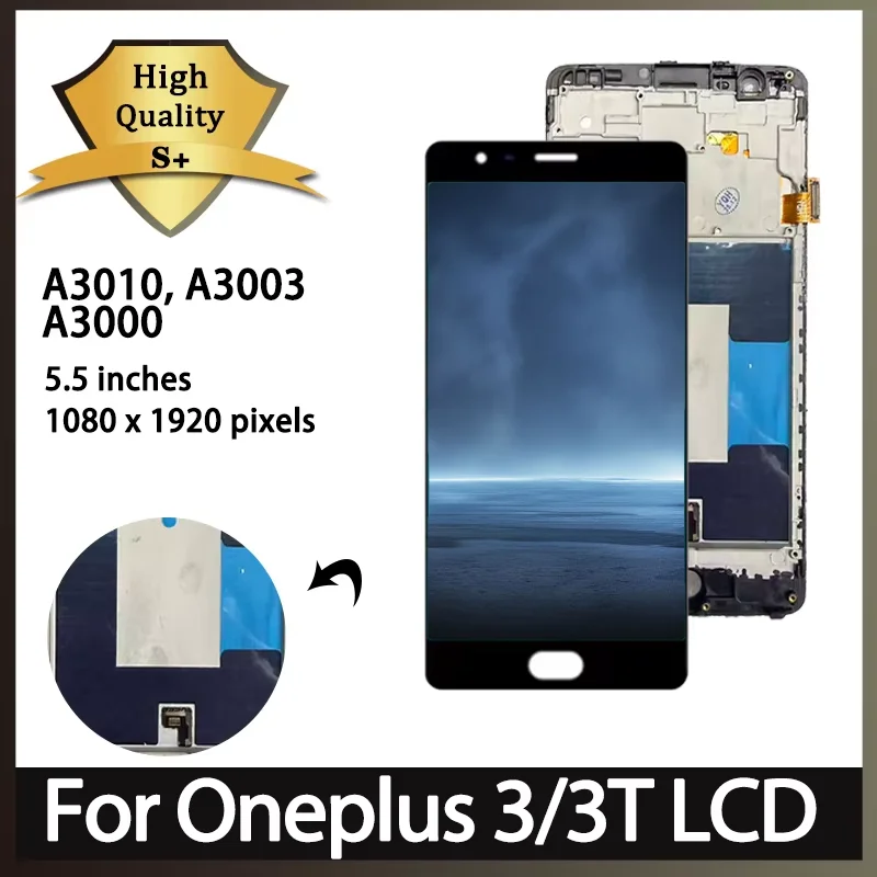 Tela tft para oneplus 3 3t lcd a3010 a3003 a3003 a3000 display touch screen painel lcd para 1 + 3 3t lcd peças de reposição