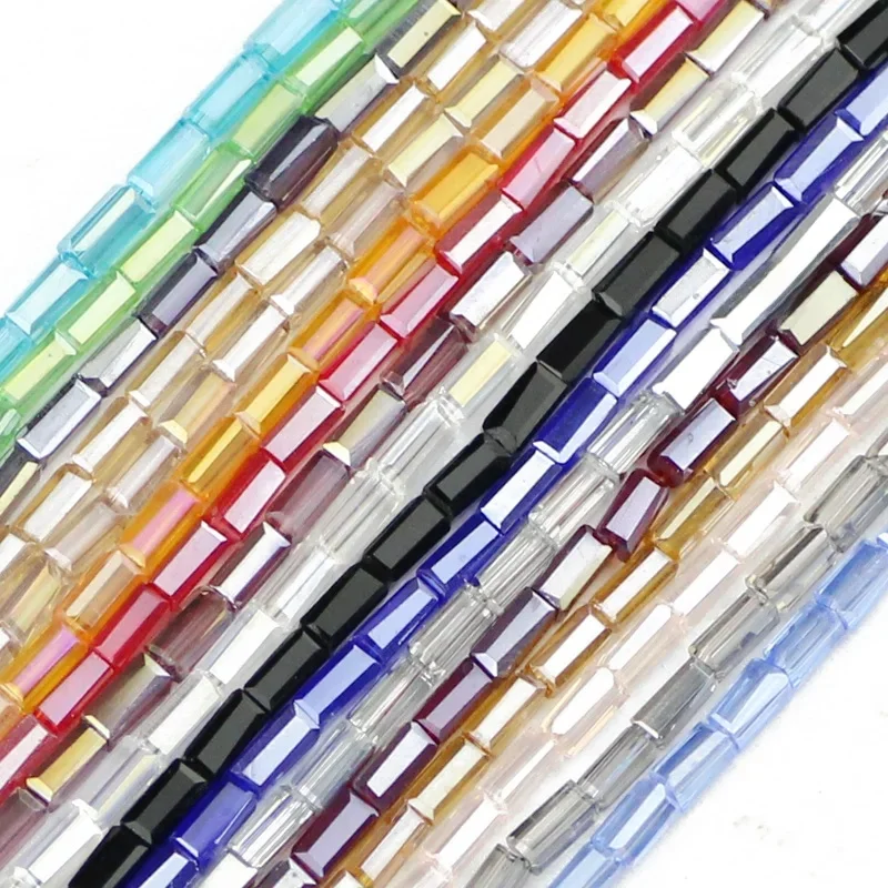 JHNBY prostokąt austriacki kryształ 2*4mm 100 sztuk kwadratowe szklane przekładki urok luźne koraliki do biżuterii akcesoria do wyrobu bransoletek DIY — zdjęcie 2