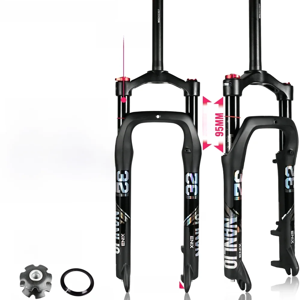 AliExpress NANLIO Nanlio 20/26 Inch Fat Bike Suspension Fork - 135x9mm Width - Fits 4.0-4.8" Tires, Ideal for Snow