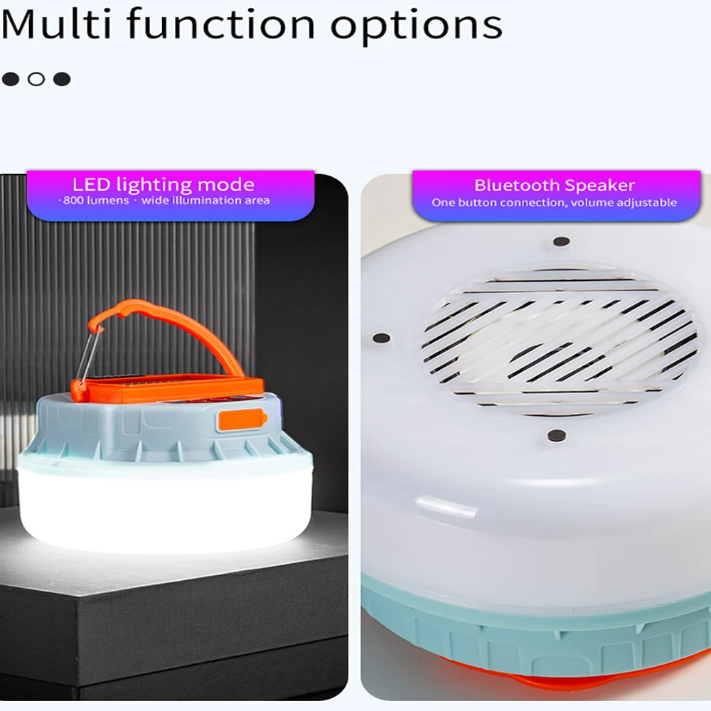 2000watts de acampamento solar luz bluetooth lâmpada alto-falante tenda ao ar livre lanterna portátil noite lâmpada emergência lanterna para acampamento
