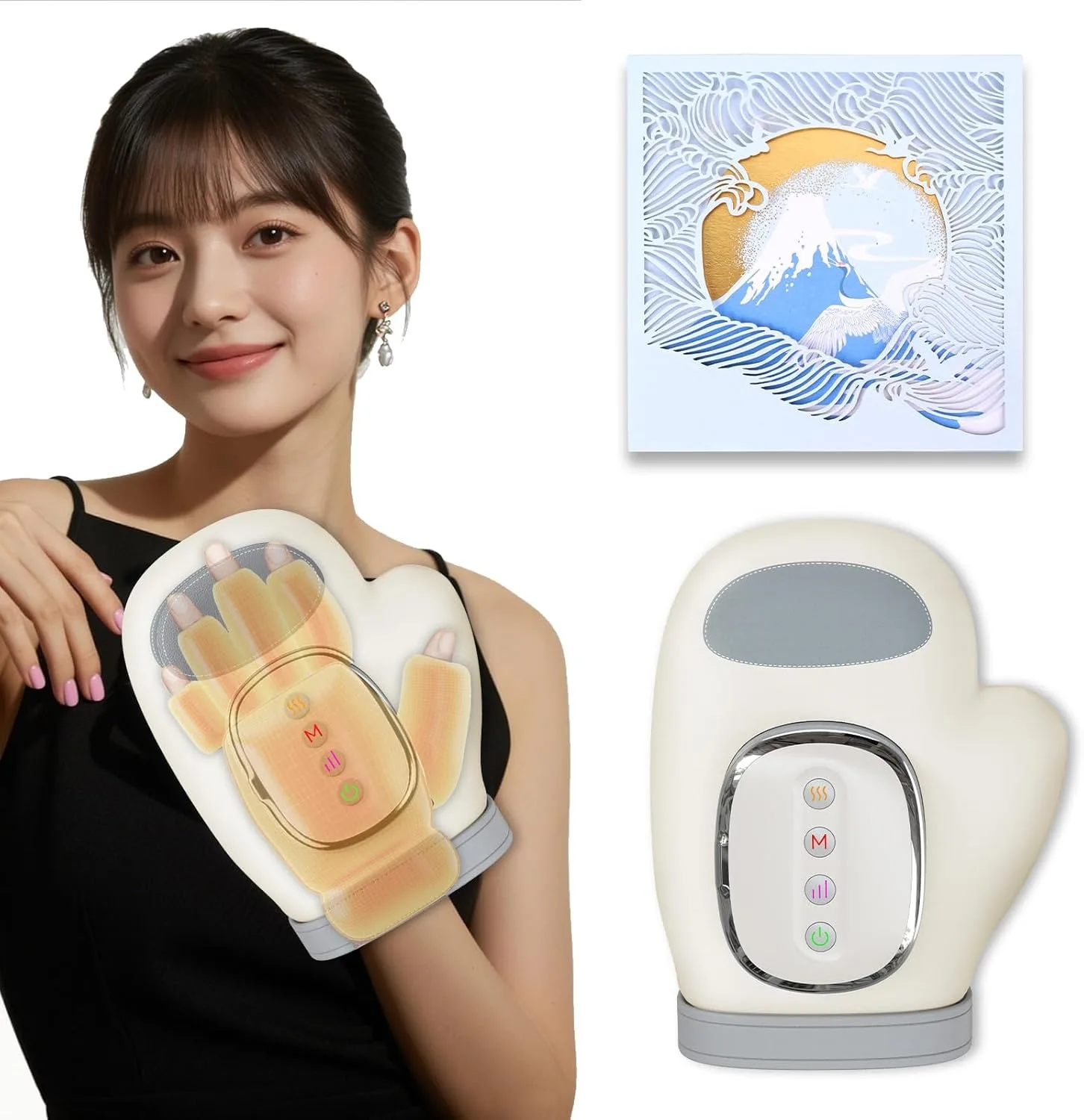 

Hand Care Relaxation Device 5 Levels of Pressure Adjustment Airbag Fingers Palms Heat Presses Moisturizing Cordless Gift