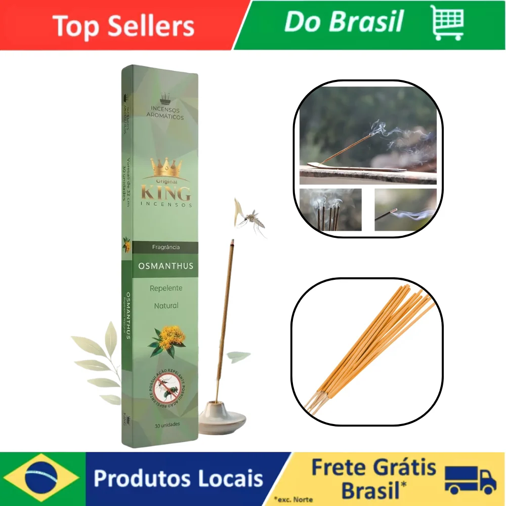 Incenso Repelente Natural contra Moscas e Mosquitos Fragrância Osmanthus Vareta 30 Un