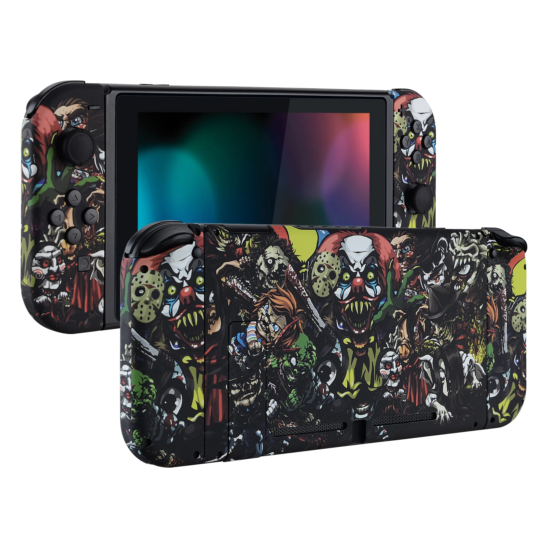 

eXtremeRate Scary Party Soft Touch Backplate Controller Housing Shell with Full Set Buttons for Nintendo Switch Handheld Console