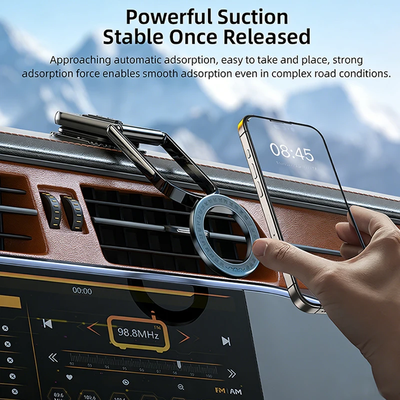 

Магнитный автомобильный держатель для телефона VYVYLABS 360 ° Регулируемый автомобильный держатель для телефона для iPhone 13-17, крепление на приборную панель или центральную консоль