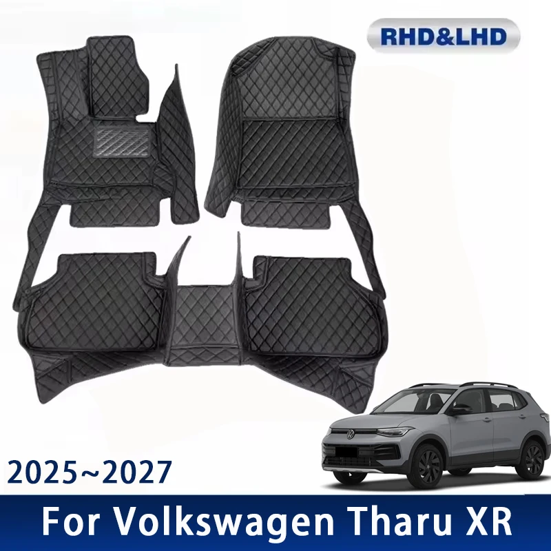 Car Floor Mats For Volkswagen VW Tharu XR Taos 2025 2026 2027 Waterproof Leather Auto Foot Pads Carpet Interior Accessories