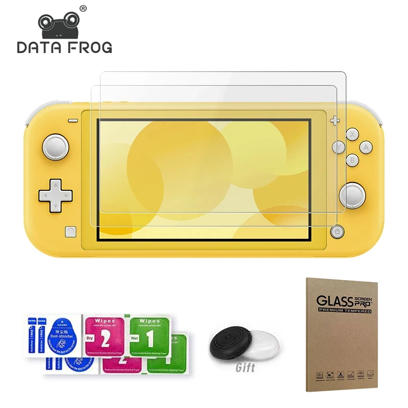 DATA FROG 2PCS Tempered Glass Screen Protector For Switch Lite HD Clear Protective Film