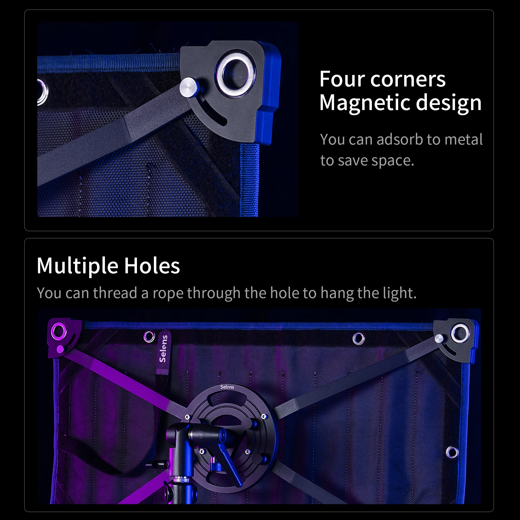 Selens 또는 Softbox 100W RBG LED 롤 천 램프 유연한 패브릭 라이트 휴대용 사진 스튜디오 키트 사진 램프 풀 컬러 RGB