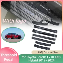 Car Door Sill Scuff Plate for Toyota Corolla E210 Altis Hybrid 2019~2024 Welcome Pedal Threshold Guards Cover Sticker Accessorie