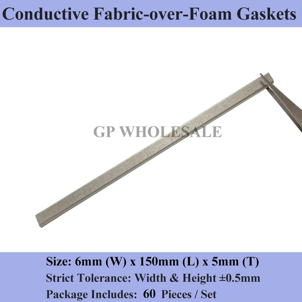 60pcs-6x5x150mm-conductive-wrapped-foam-tape-single-sided-adhesive-emi-rf-shielding-gasket-esd-grounding-for-pc-server-gap-seals