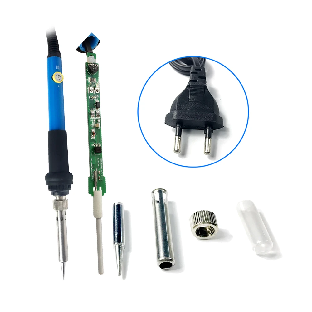 60W Lötkolben elektrisch 220V/110V EU/US-Stecker mit Regler 200-450 ℃   Einstellbare Temperatur DIY Kit Elektronik Reparaturwerkzeuge