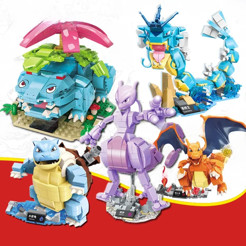 Pokemon Bouwstenen Cartoon Pikachu Bulbasaur Speelgoed Kinderen Geassembleerd Model Huisdier Elf Kinderen Kinderen Cadeau Compatibel Met Lego - afbeelding 2