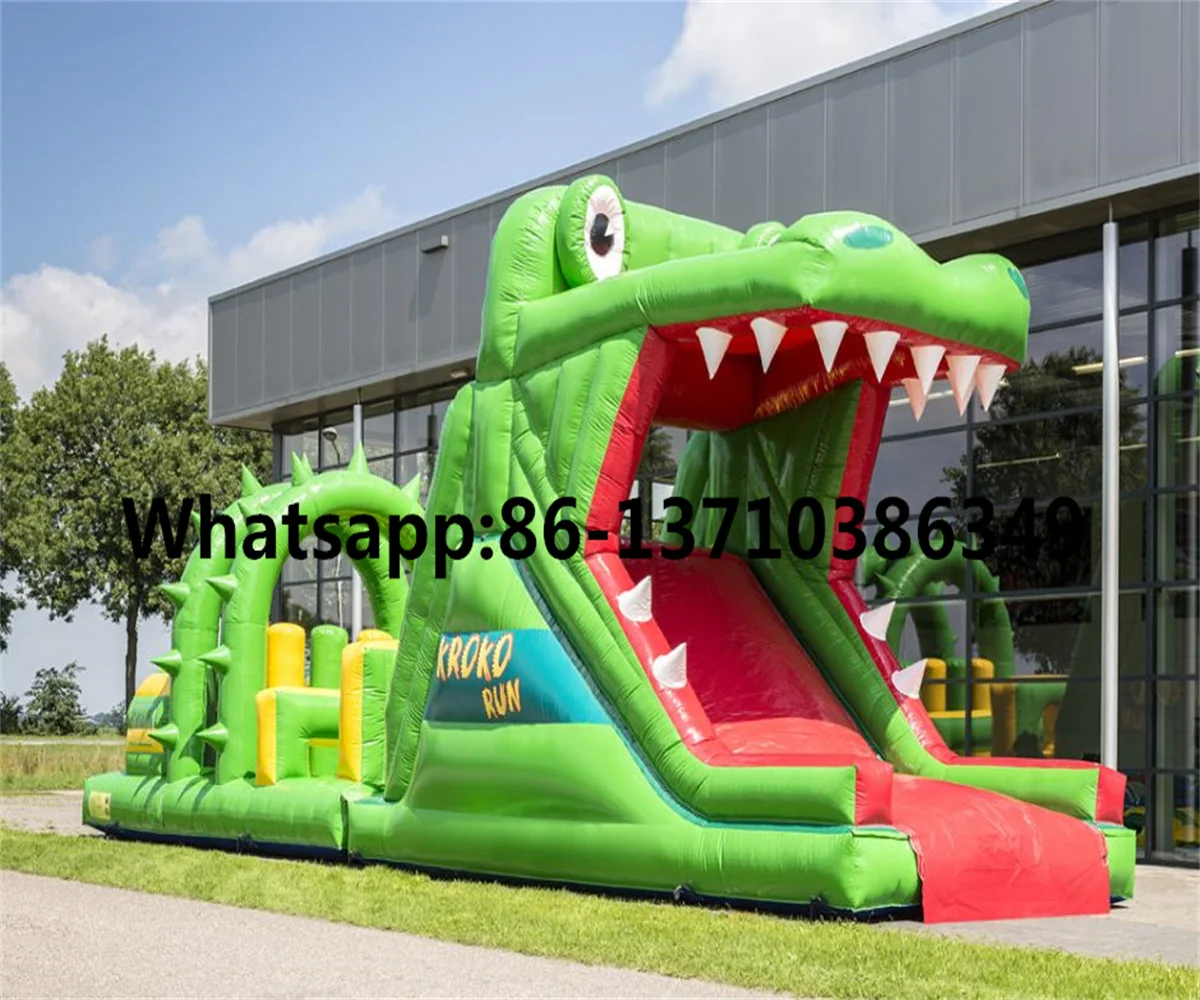 Factory hot-selling commercial adult children's jungle inflatable Obstacle course slide BD-039