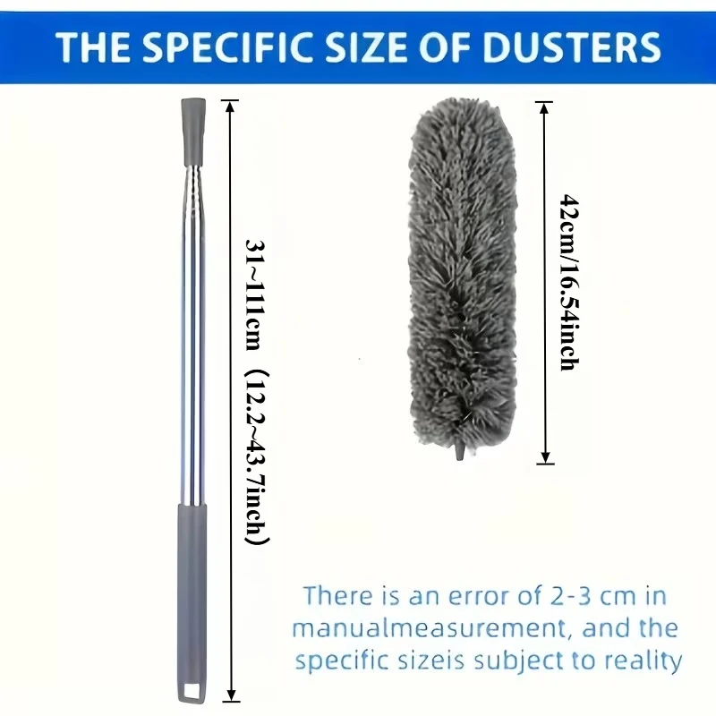 2026 Enhanced Extendable Feather Duster Featuring a Soft Tip, Telescopic Long Handle Microfiber Dusters for Cleaning, Ideal for