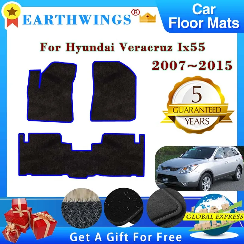 For Hyundai Veracruz Ix55 2007~2015 Five Seats Car Floor Mats Rugs Panel Footpads Carpets Cover Foot Pads Sticker Accessories