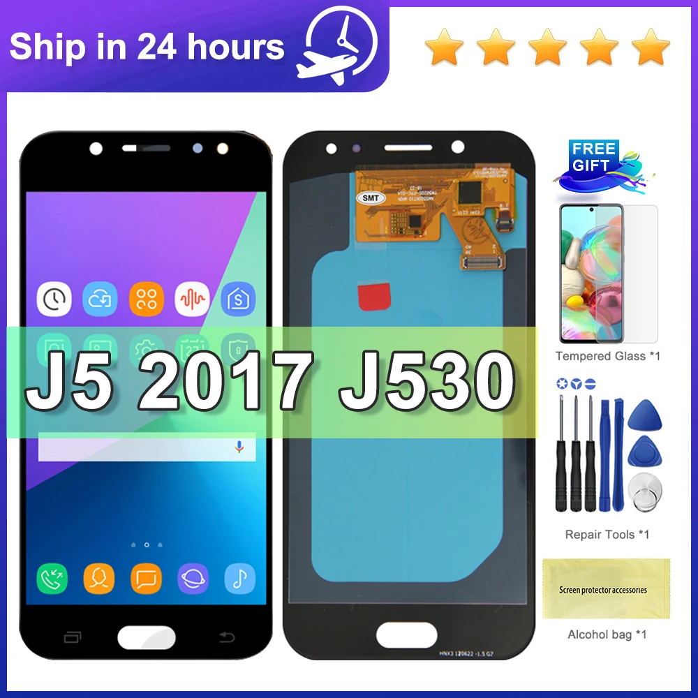 Amoled/tft para samsung j5 2017 display j530 j530f display lcd com tela de toque digitador assembléia j530 j530f lcd