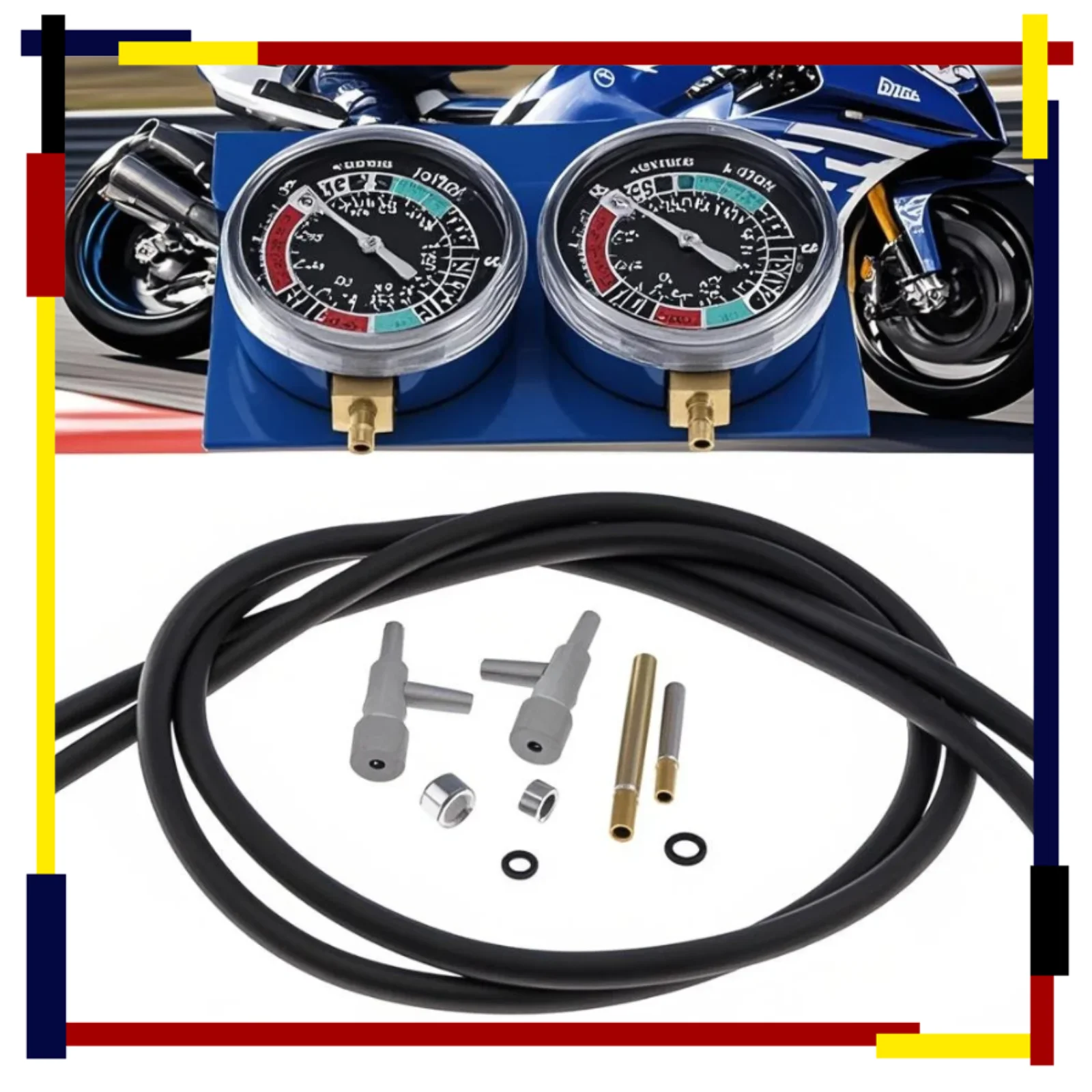 

Прецизионный 2-цилиндровый мотоциклетный вакуумметр для вакуумного шланга/разъемов 15x10 см