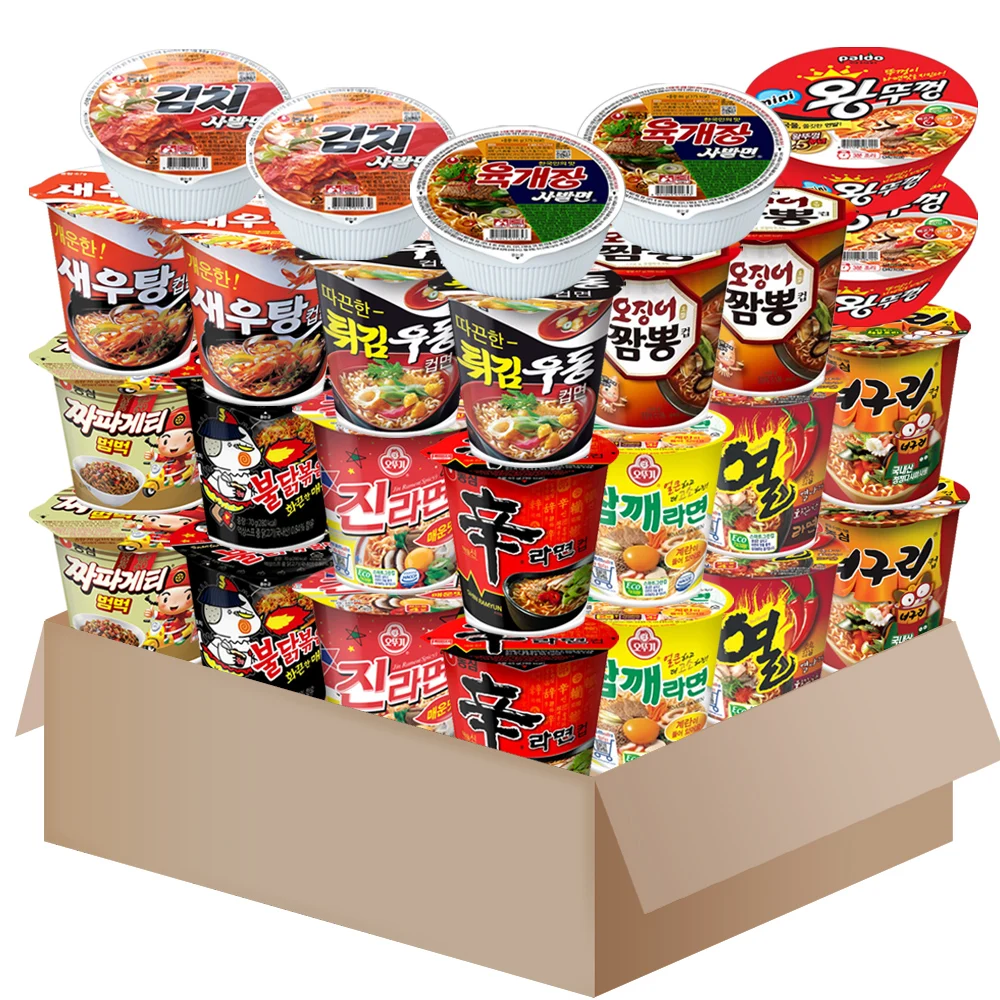 [AL0130]small-cup-ramen-set 26 of 13 types{shinramen+shrimp_ramen+tempura_udon+squid_jjambbong+jjapagetti_small+jin_ramen_spicy+sesame_ramen+yeulramen+nuoguri+yukgaejang+kimchi+fire_chicken+paldo bowl_mini} x2