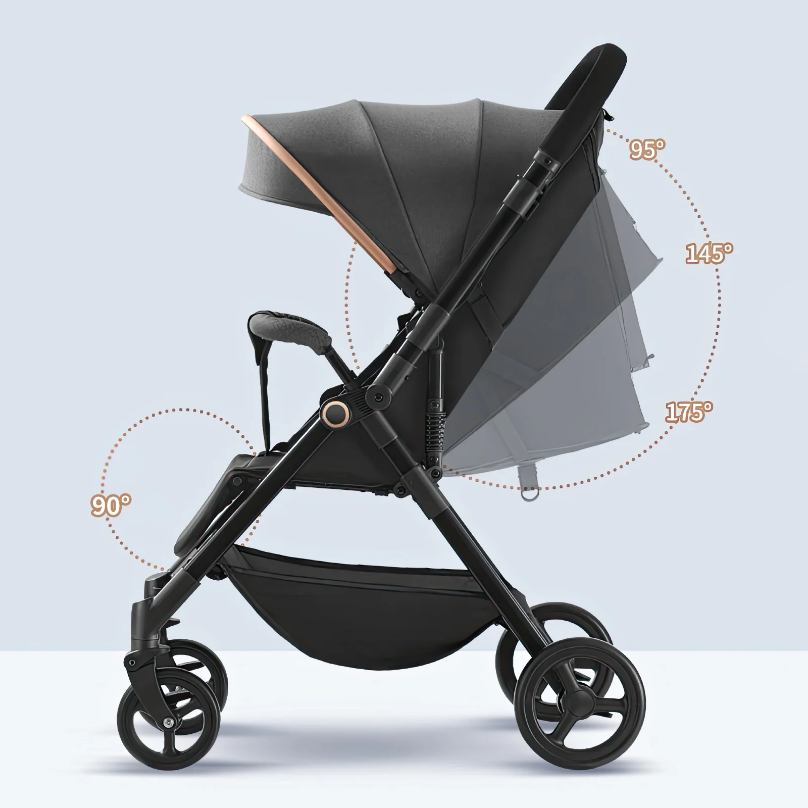 Baby Carriage,Bi-directional ultra lightweight foldable high landscape four wheel shock absorber baby stroller,baby cart