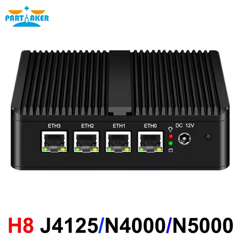 Partaker Fanless pfSense Router Celeron J5005 J1900 E3825 Mini PC 4 LAN 2.5G Intel i226 Firewall Appliance OPNsense Openwrt