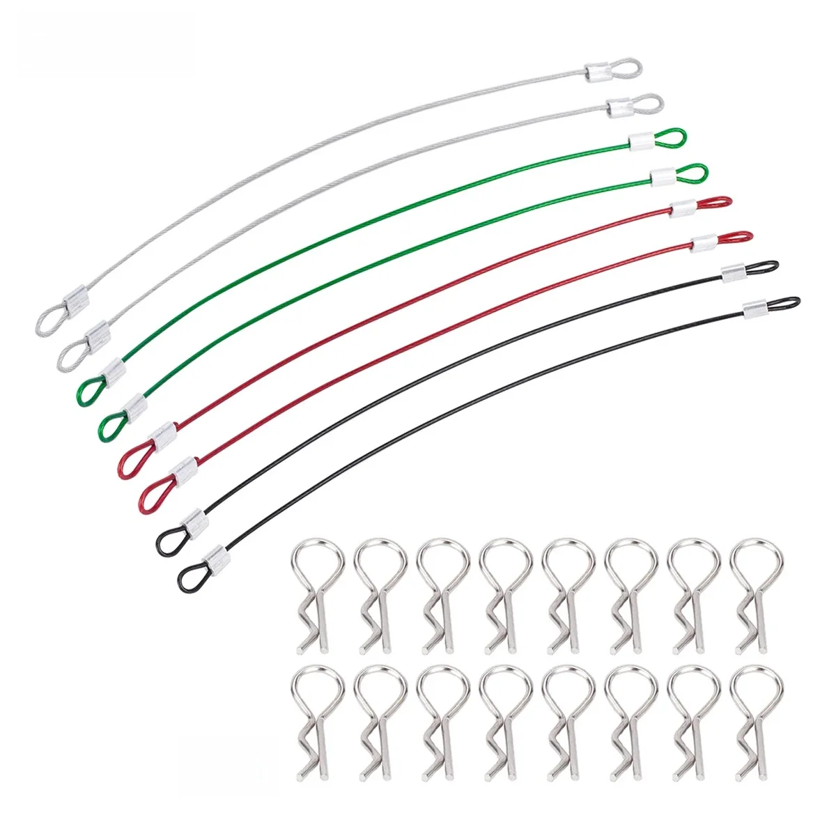 Tige de broche R à Clip métallique avec corde Anti-perte en acier, 8 pièces, pour voiture RC 1/8 1/10 Compatible avec Traxxas HSP Arrma Axial Redcat RC Car