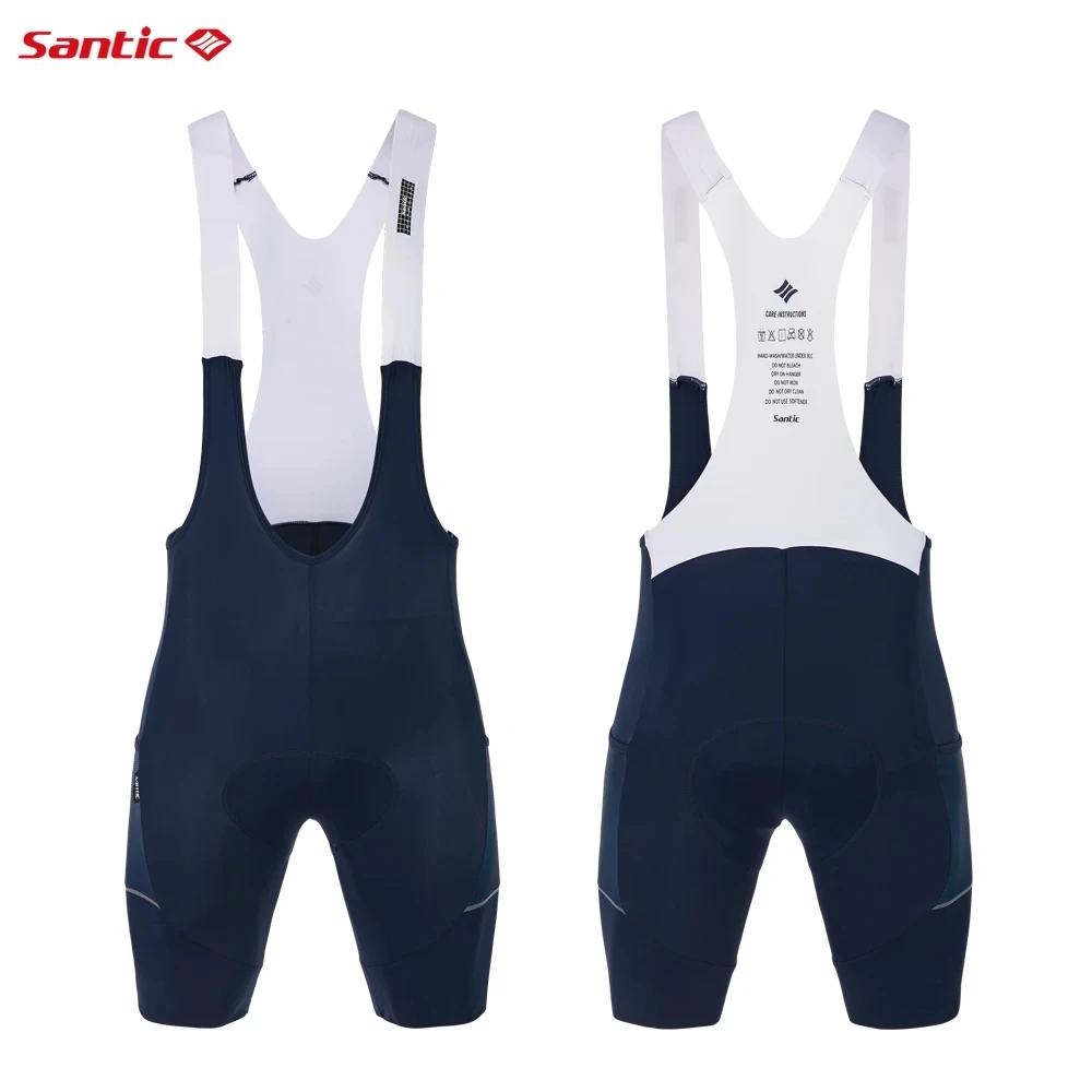 Santic Men's Cycling Bib Shorts Summer MTB Bike 4D Padded Pants Men Breathable Lightweight Reflective Riding Bottom Asian Size