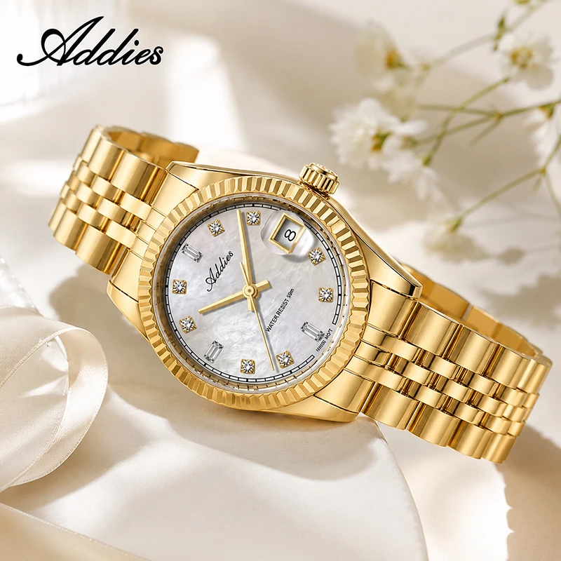 ADDIES Sapphire Crystal Quartz Watch for Woman New Luxury 316L Stainless Steel 50m Waterproof Sport Dress Ladies Wristwatch 2026