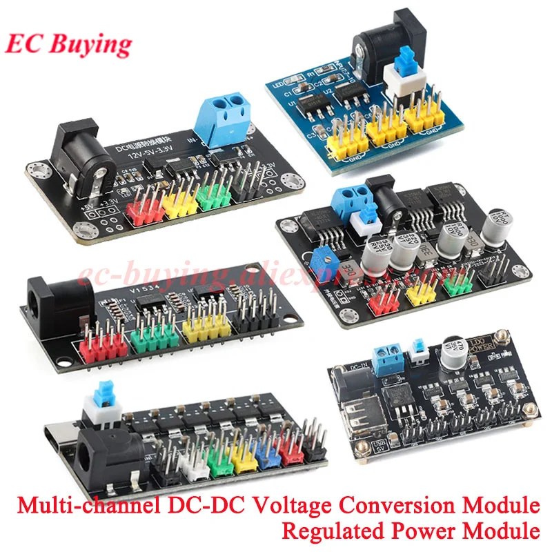 AMS1117 LM7805 Multi Channel Way Voltage Regulator Convertor Board Power Module Type-C AMS1117-1.2V/1.5V/1.8V/2.5V/3.3V/5.0V