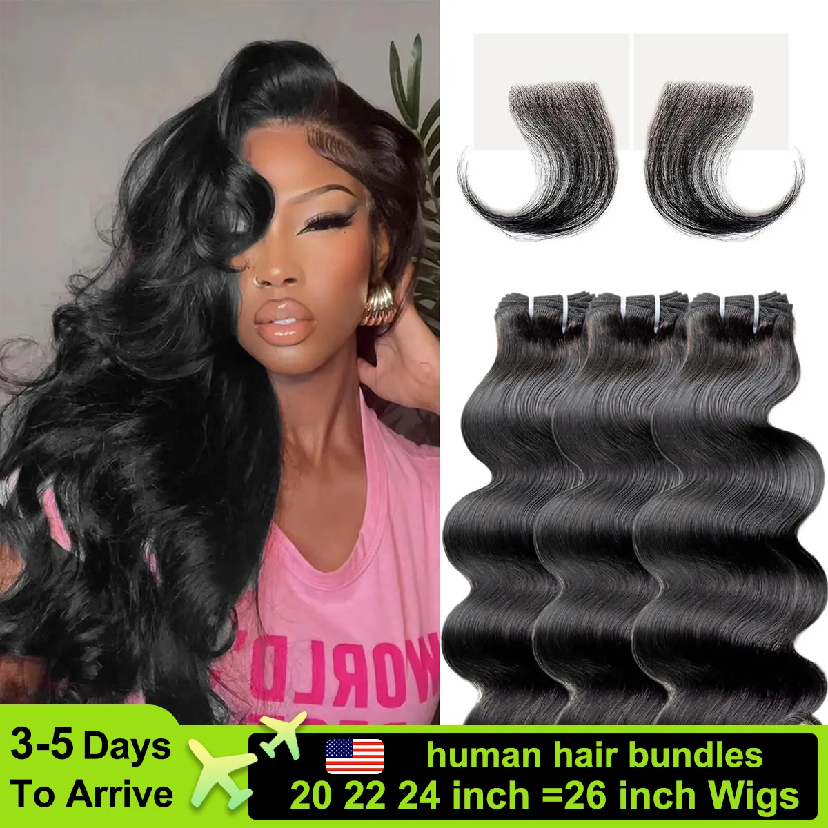 Body Wave Human Hair Bundles 20 22 24 Inch 3 Bundles 100% Human Hair Extensions For Women Brazilian Weave Bundles Fast Shipping