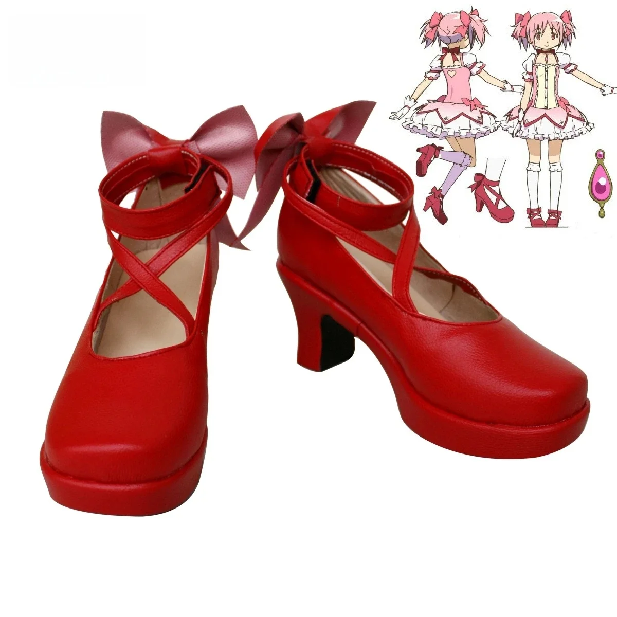 SBluuCosplay Magical Girl Kaname Madoka Buty do Cosplayu Szyte na Zamówienie — zdjęcie 2