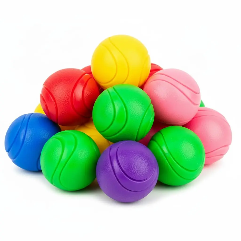 Petite Paws SuperFetch Squeak Rubber Balls for Dogs 6 Pack - Durable Bounce Squeaky Fetch & Training Toy Balls