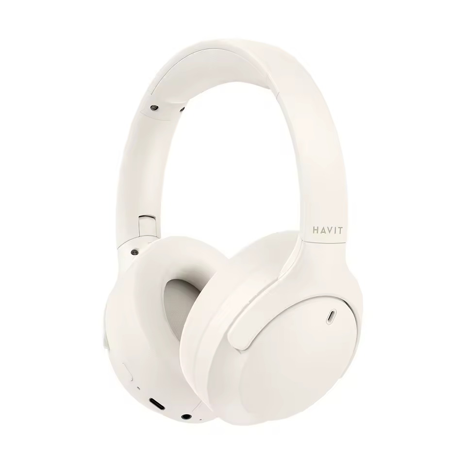 Auscultadores com Bluetooth, Havit H615BT, Auscultadores, Ruido, Bege