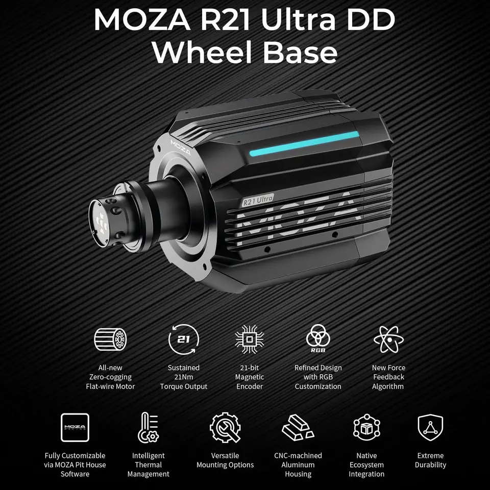 MOZA Racing R21 Ultra Wheel Base with Steering Wheel - AliExpress 44