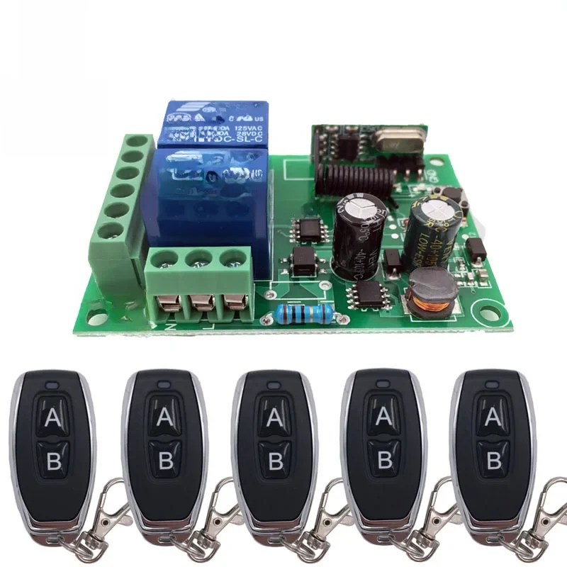 Uniwersalny bezprzewodowy pilot zdalnego sterowania 433MHz AC220V 2CH RF z odbiornikiem i nadajnikiem do uniwersalnego sterowania bramami garażowymi i wjazdowymi. — zdjęcie produktu 7