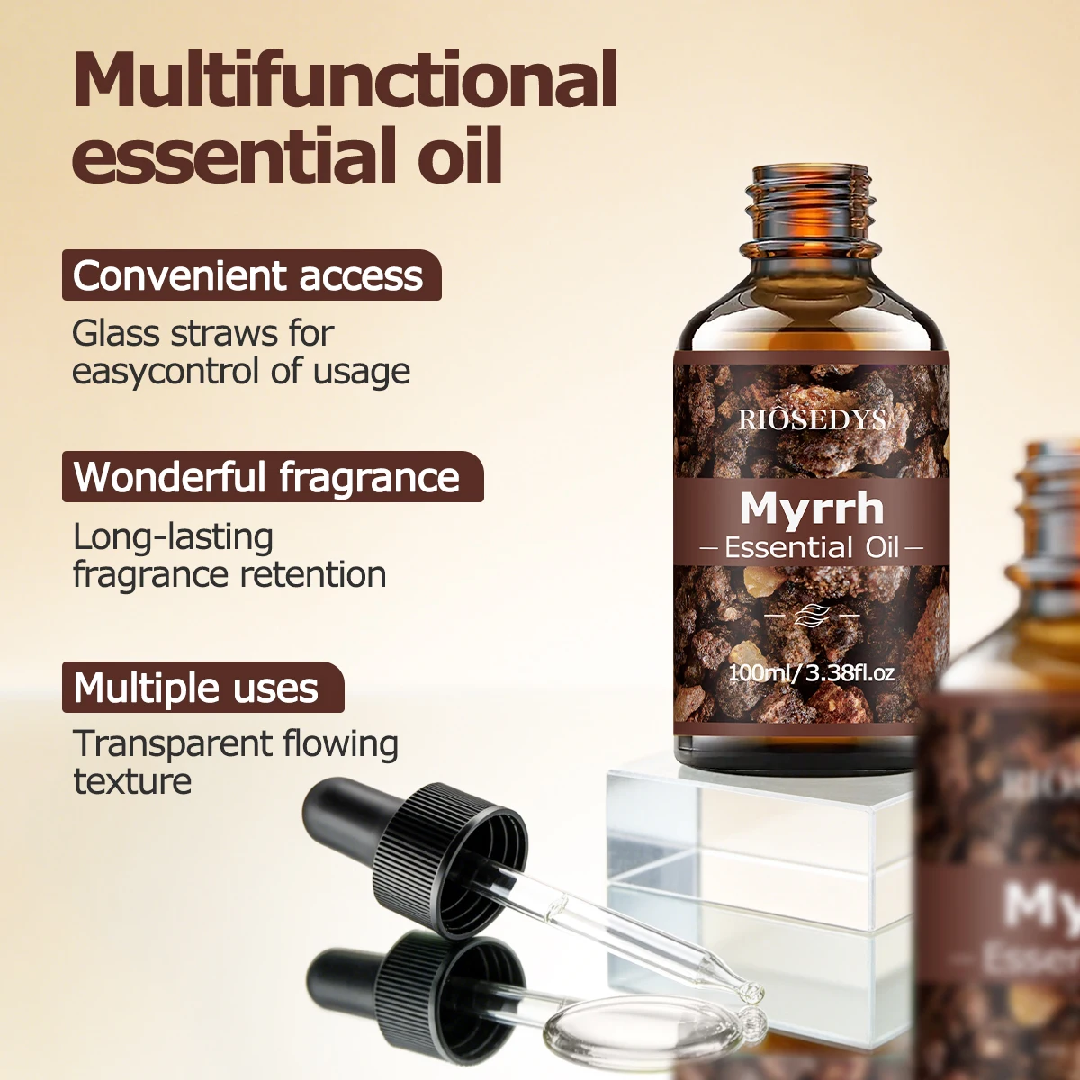 Myrrhe-Ätherisches Öl, warmes harziges Duftöl für Diffusoren, Aromatherapie & DIY-Duftbasteleien, reiches und geheimnisvolles Aroma – Detail 3