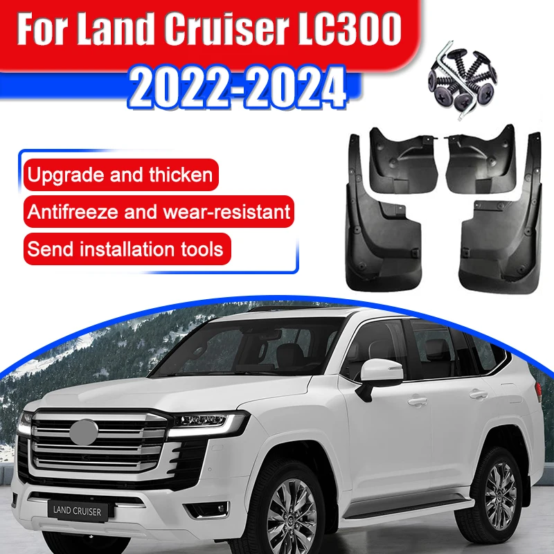 

For Land Cruiser LC300 2022 2023 2024 Mud Flaps Splash Guard Mudguards MudFlaps Front Rear Fender Auto Styling Car Accessories