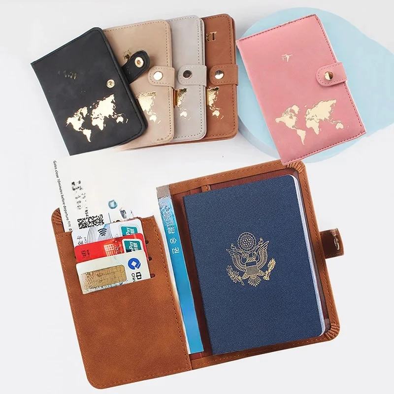 Étui pour passeport Vintage en cuir, porte-passeport pour femmes et hommes, organisateur de carte de crédit bancaire, mallette de rangement/accessoires de voyage