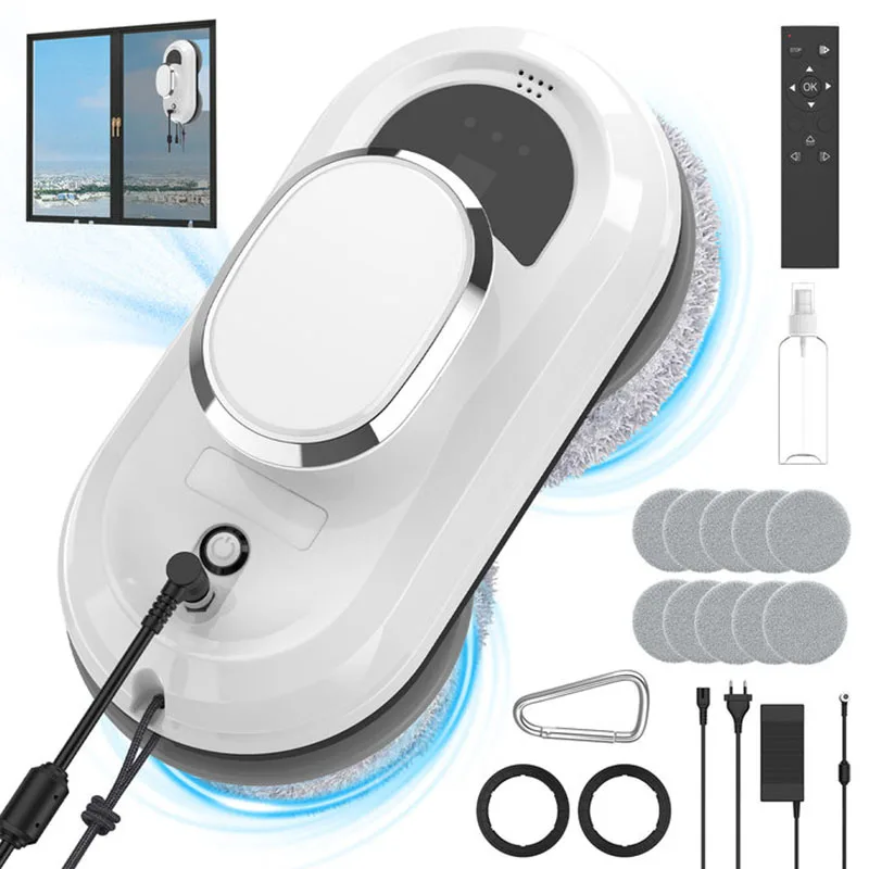 Robot de nettoyage de vitres 5600Pa, nettoyeur de vitres intelligent pour portes et fenêtres, anti-chute, électrique, télécommandé, automatique